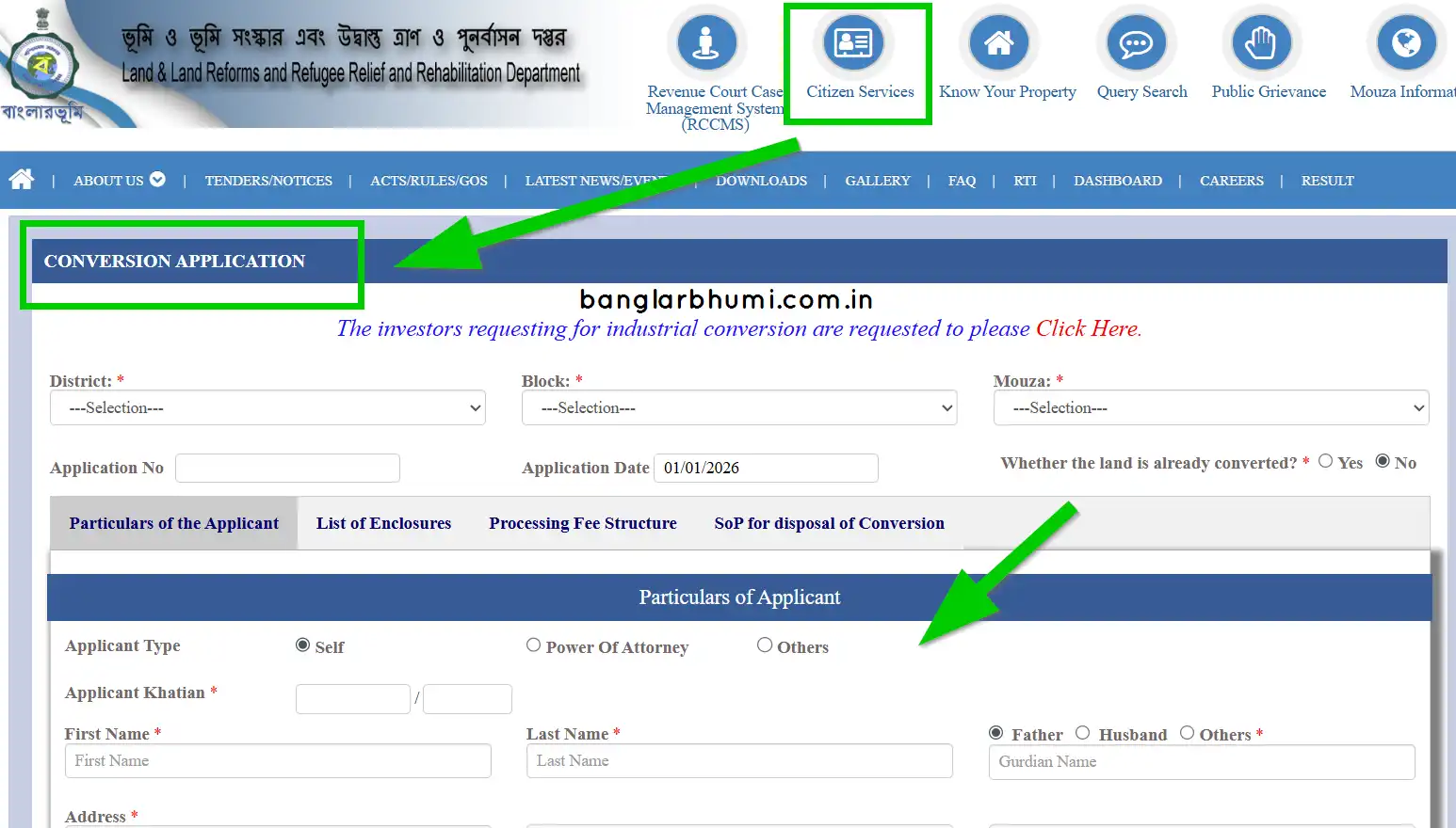 Land Conversion Application Form