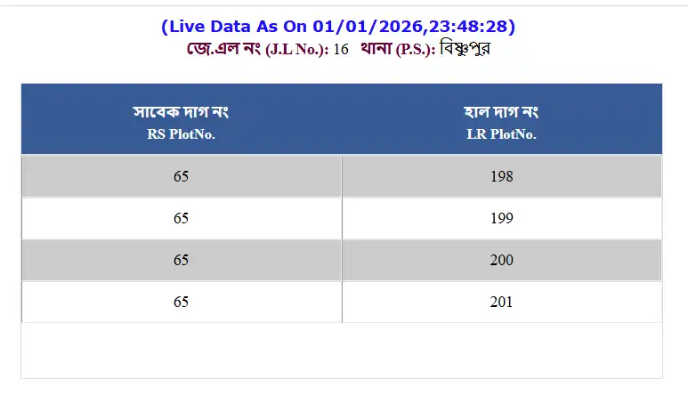 RS-LR Information Result Table